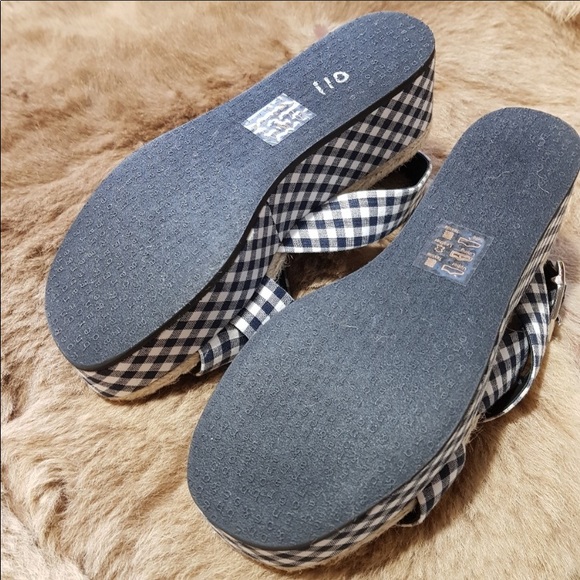 MEGAN SANDAL NAVY GINGHAM - Picture 6 of 8